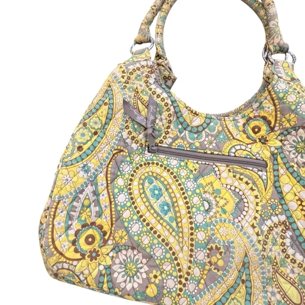 Vera Bradley Lemon Parfait Large Hobo Shoulder Bag Handbag Purse Retired Paisley